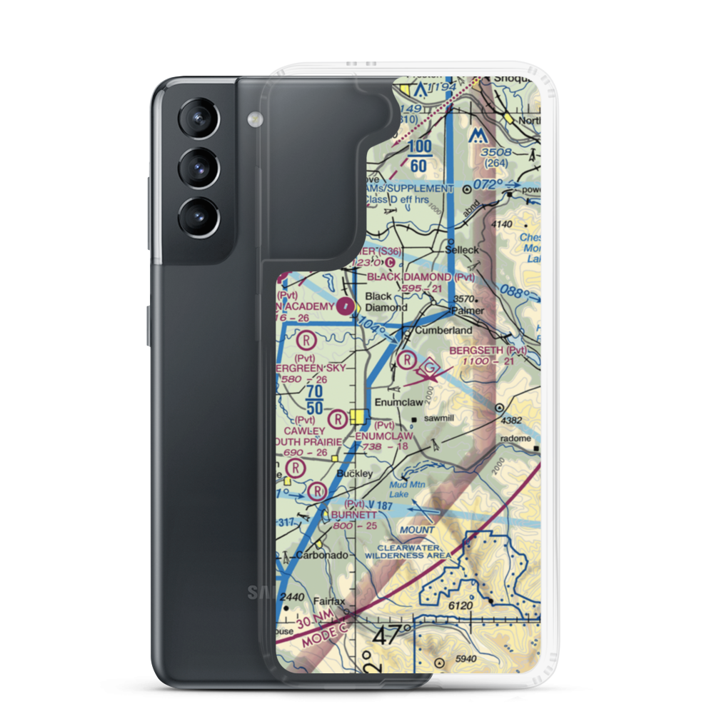 Bergseth Field (WN76) VFR Sectional Samsung Case Samsung Galaxy S21 model shown