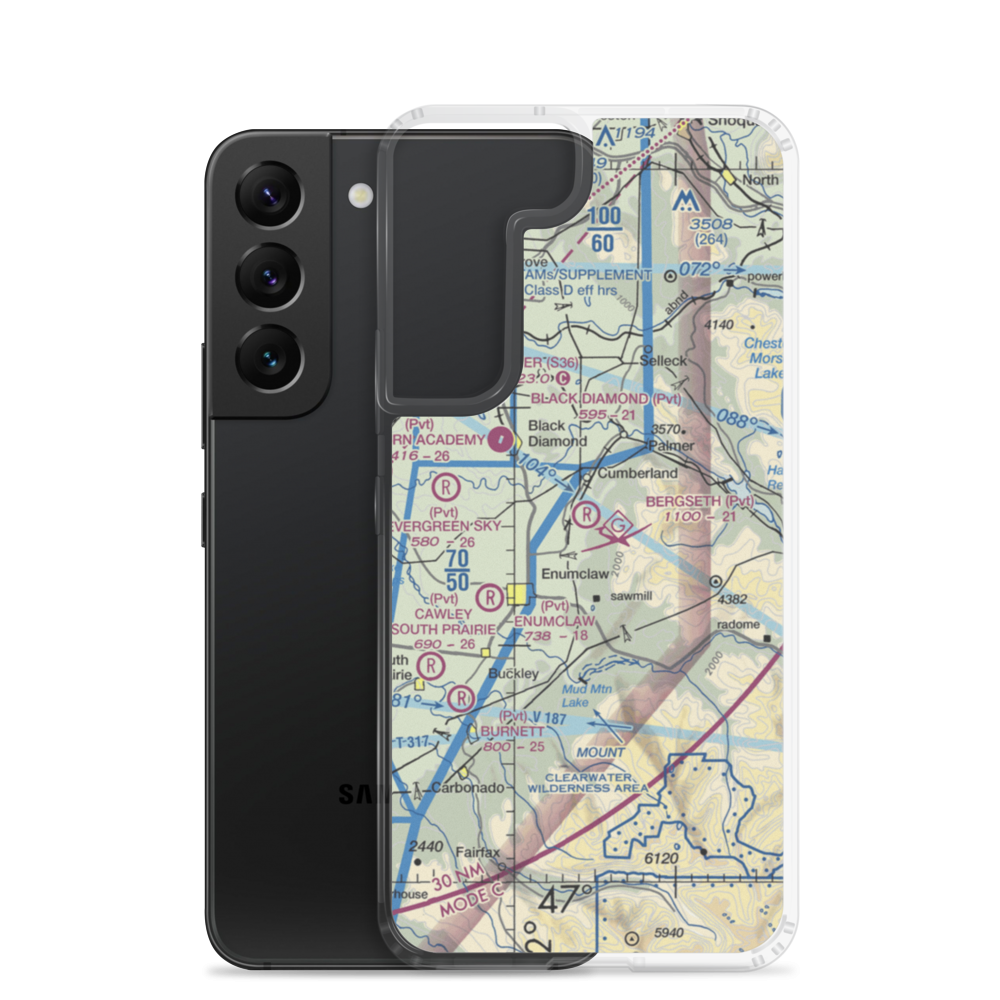 Bergseth Field (WN76) VFR Sectional Samsung Case Samsung Galaxy S22 model shown