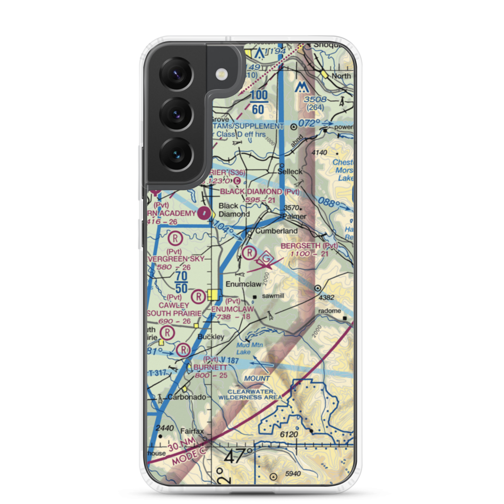 Bergseth Field (WN76) VFR Sectional Samsung Case Samsung Galaxy S22 Plus model shown