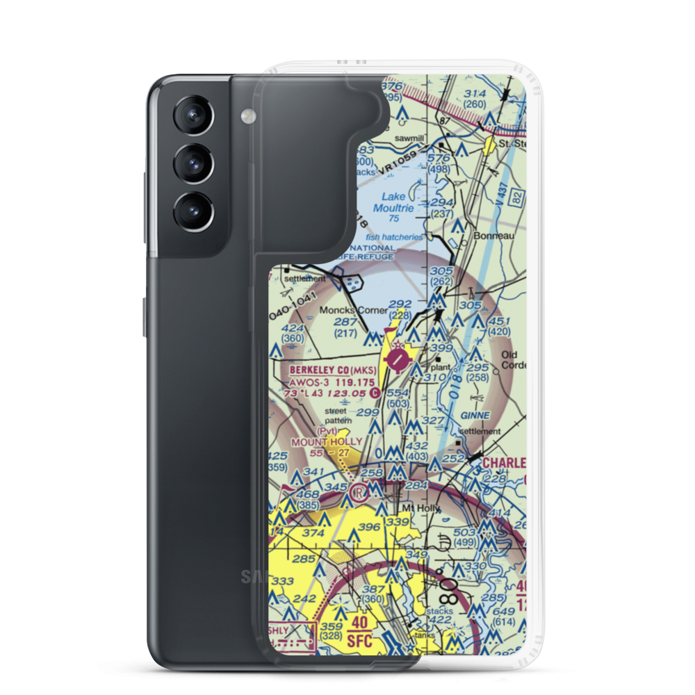 Berkeley County Airport (MKS) VFR Sectional Samsung Case Samsung Galaxy S21 model shown