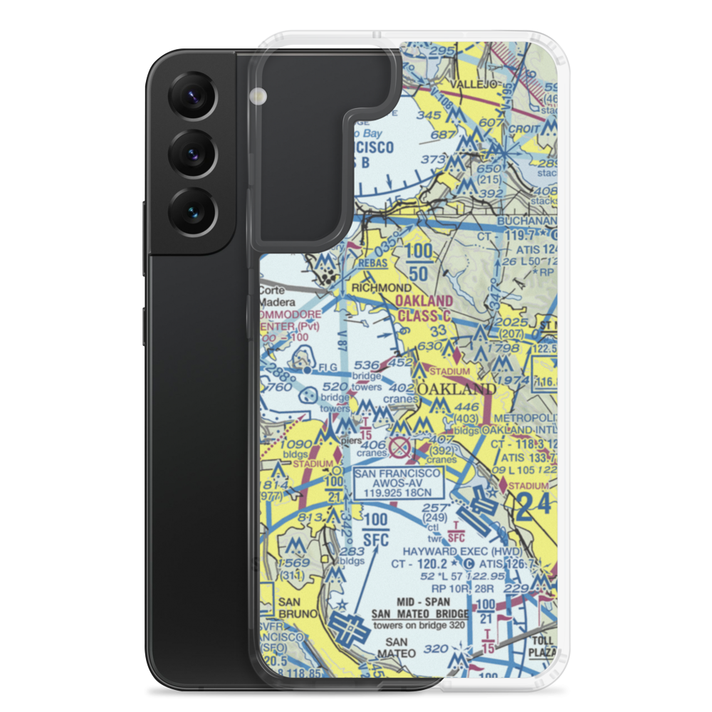 Berkley Municipal Heliport (JBK) VFR Sectional Samsung Case Samsung Galaxy S22 Plus model shown