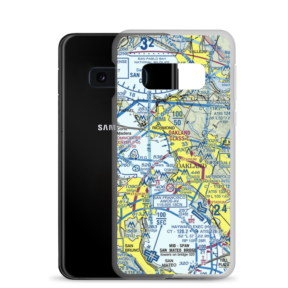 Berkley Municipal Heliport (JBK) VFR Sectional Samsung Case Samsung Galaxy S10e model shown