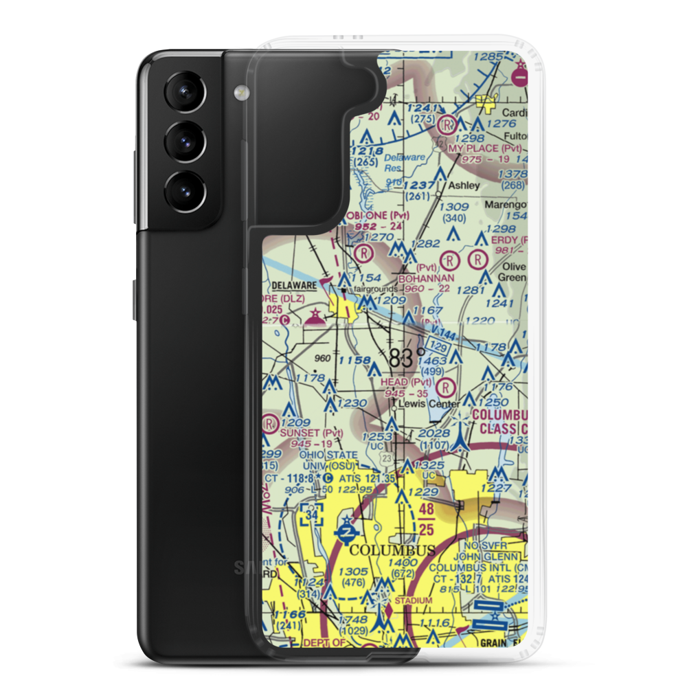 Berlin Station Lndg Strip (OH57) VFR Sectional Samsung Case Samsung Galaxy S21 Plus model shown