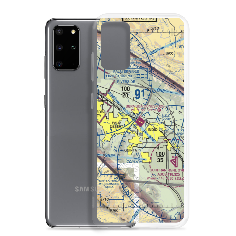 Bermuda Dunes Airport (UDD) VFR Sectional Samsung Case Samsung Galaxy S20 Plus model shown