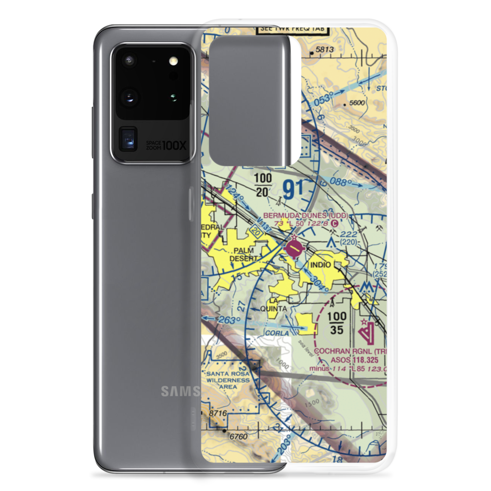 Bermuda Dunes Airport (UDD) VFR Sectional Samsung Case Samsung Galaxy S20 Ultra model shown