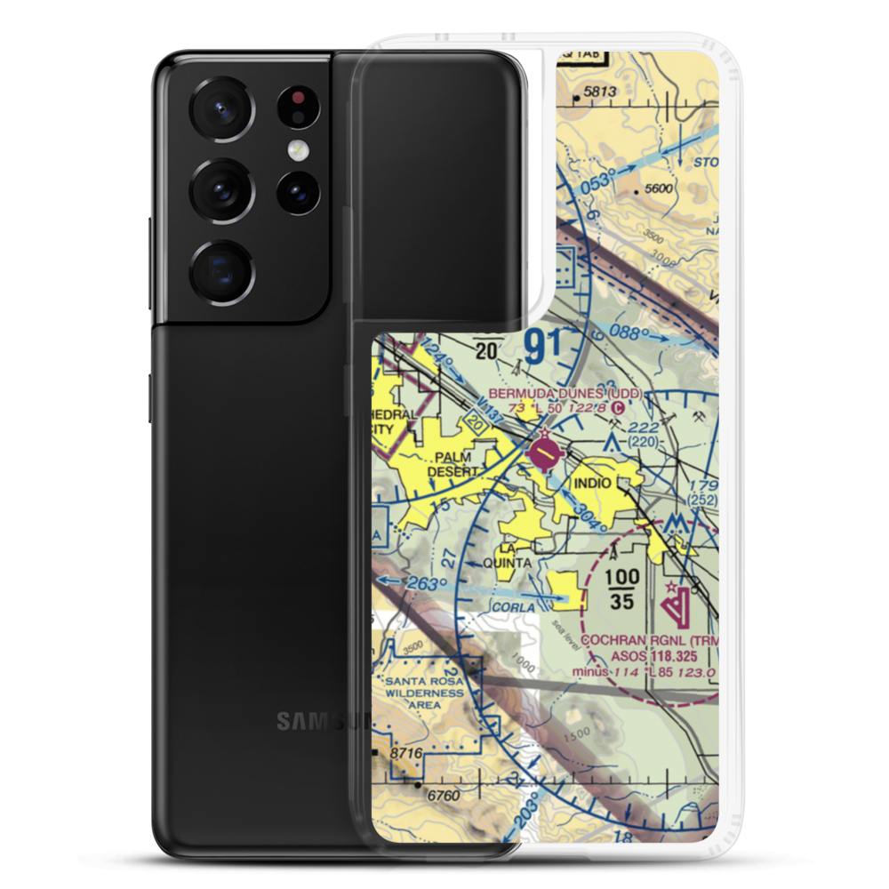 Bermuda Dunes Airport (UDD) VFR Sectional Samsung Case Samsung Galaxy S21 Ultra model shown