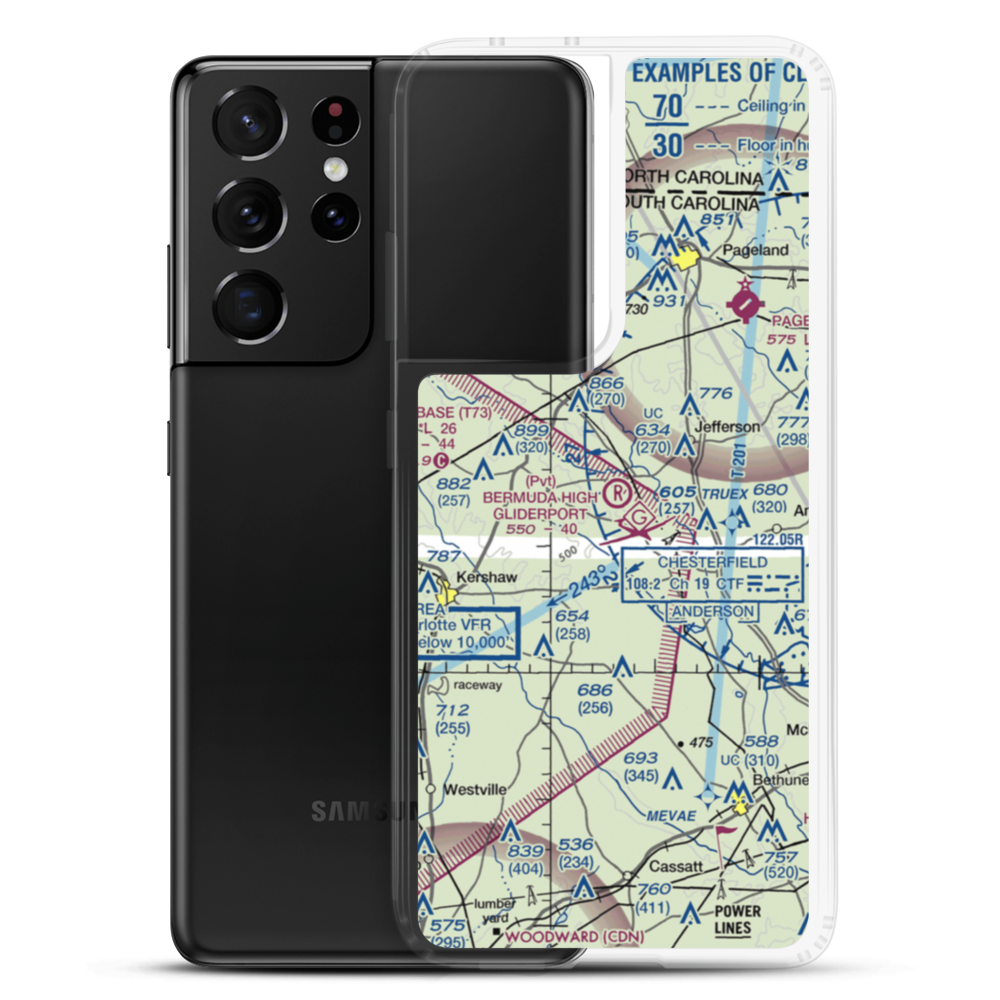 Bermuda High Gliderport (SC79) VFR Sectional Samsung Case Samsung Galaxy S21 Ultra model shown