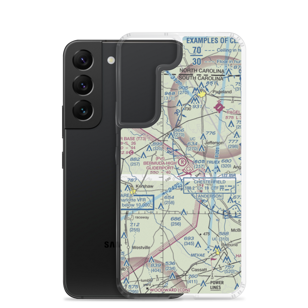 Bermuda High Gliderport (SC79) VFR Sectional Samsung Case Samsung Galaxy S22 model shown
