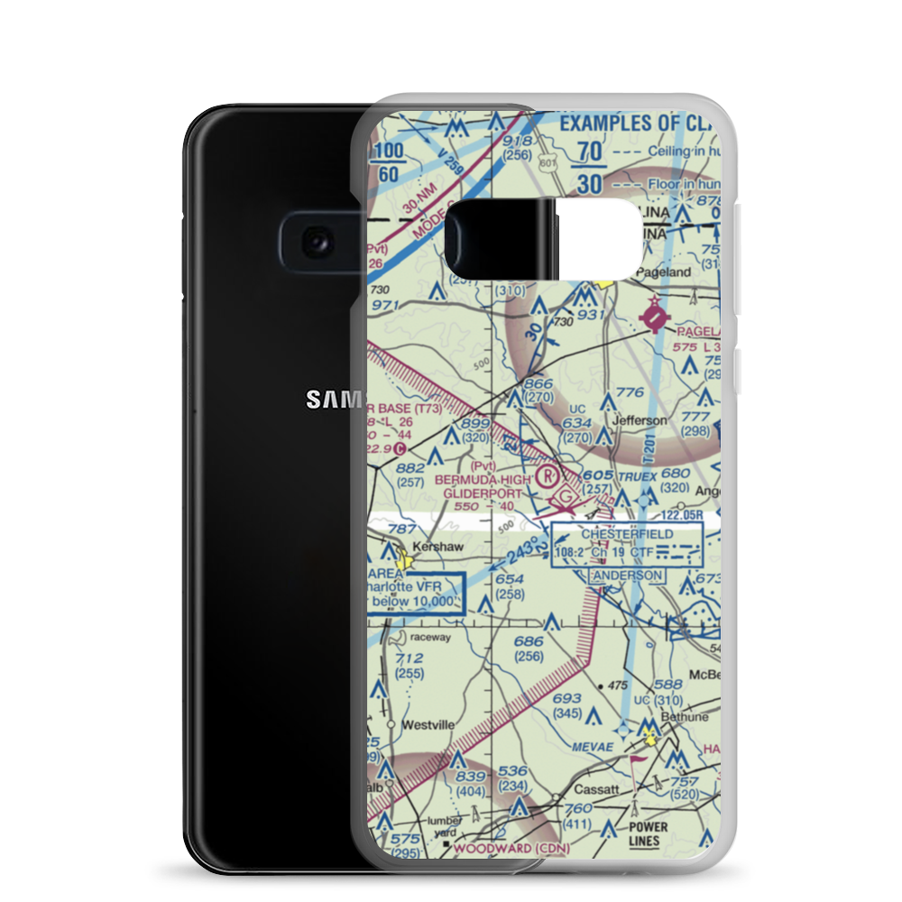 Bermuda High Gliderport (SC79) VFR Sectional Samsung Case Samsung Galaxy S10e model shown