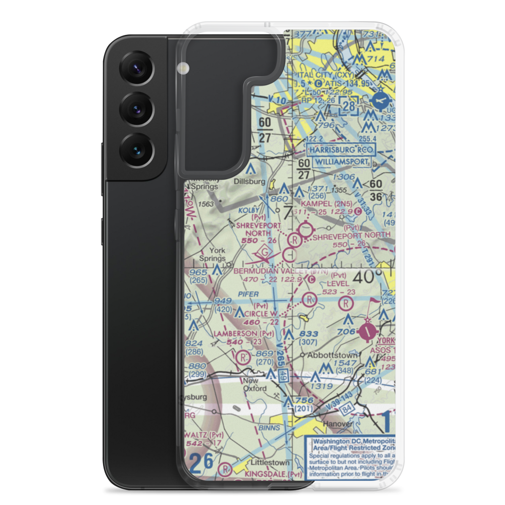Bermudian Valley Airpark (07N) VFR Sectional Samsung Case Samsung Galaxy S22 Plus model shown