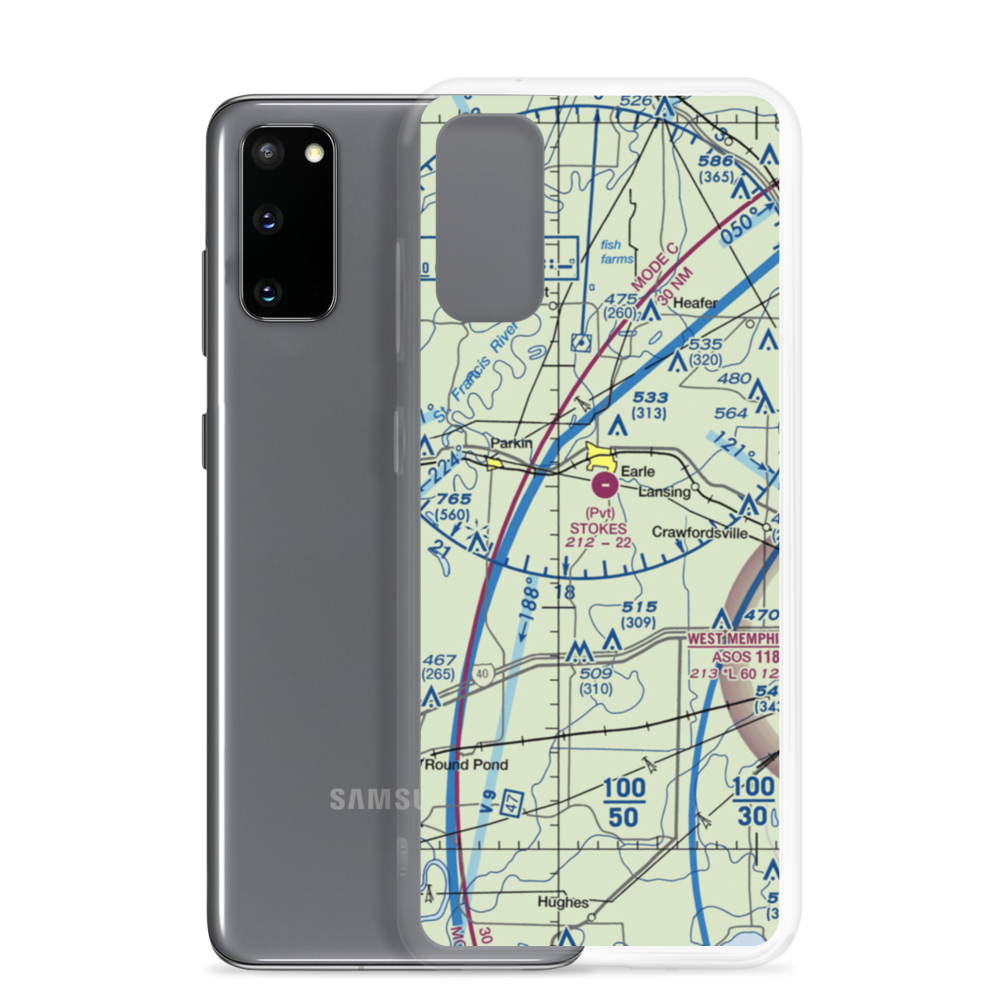 Bernard Manor Airport (65AR) VFR Sectional Samsung Case Samsung Galaxy S20 model shown