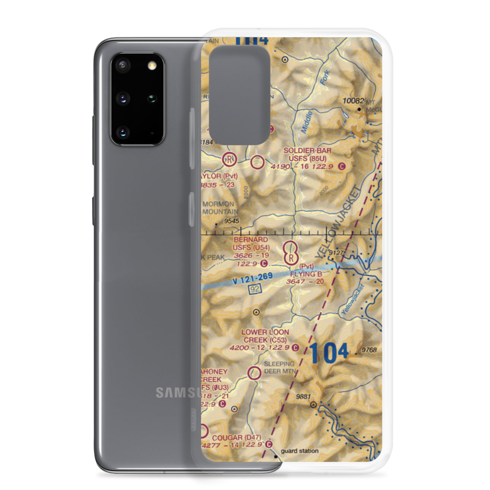 Bernard US Forest Service Airport (U54) VFR Sectional Samsung Case Samsung Galaxy S20 Plus model shown