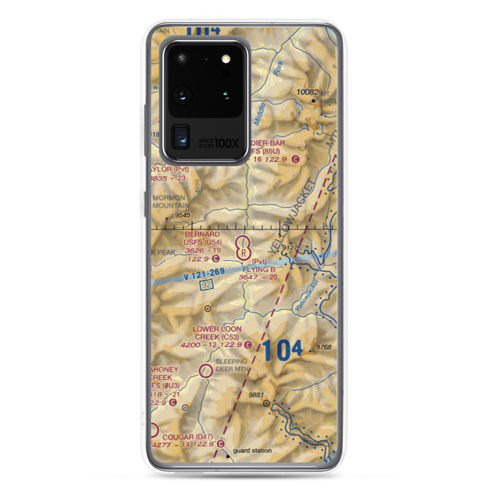 Bernard US Forest Service Airport (U54) VFR Sectional Samsung Case Samsung Galaxy S20 Ultra model shown