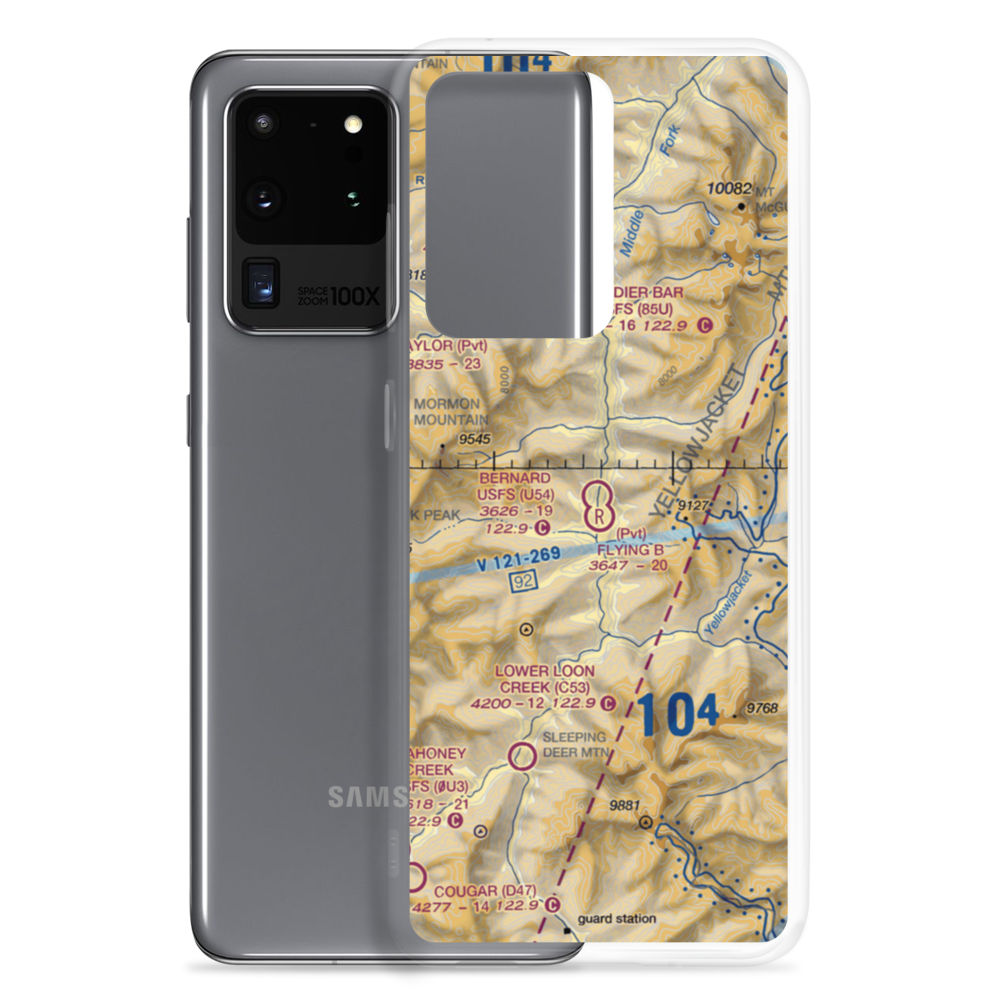 Bernard US Forest Service Airport (U54) VFR Sectional Samsung Case Samsung Galaxy S20 Ultra model shown
