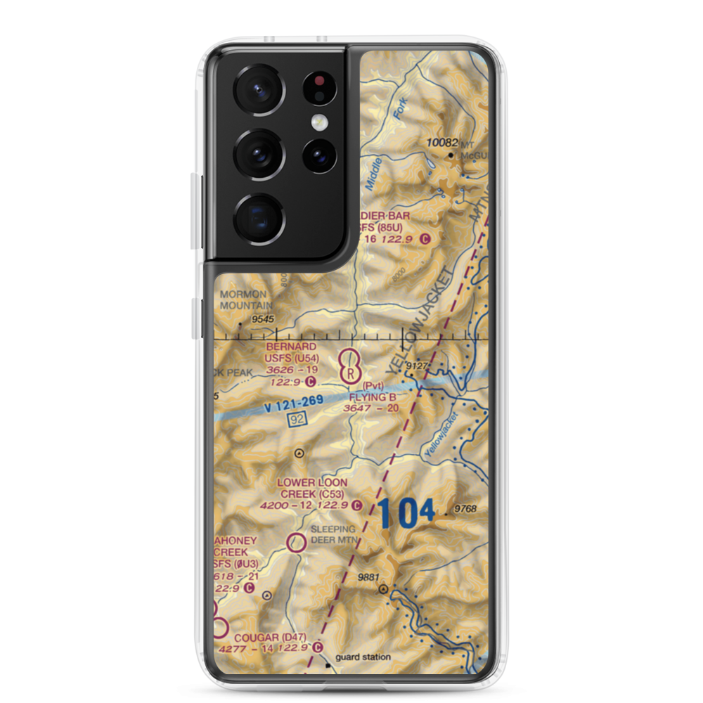 Bernard US Forest Service Airport (U54) VFR Sectional Samsung Case Samsung Galaxy S21 Ultra model shown