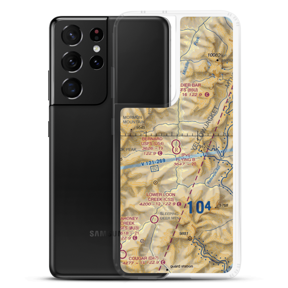 Bernard US Forest Service Airport (U54) VFR Sectional Samsung Case Samsung Galaxy S21 Ultra model shown
