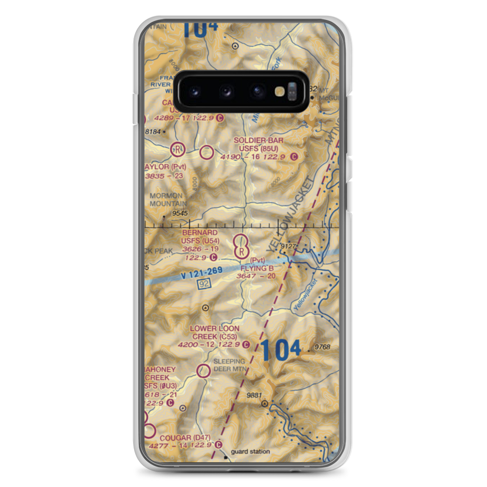 Bernard US Forest Service Airport (U54) VFR Sectional Samsung Case Samsung Galaxy S10+ model shown