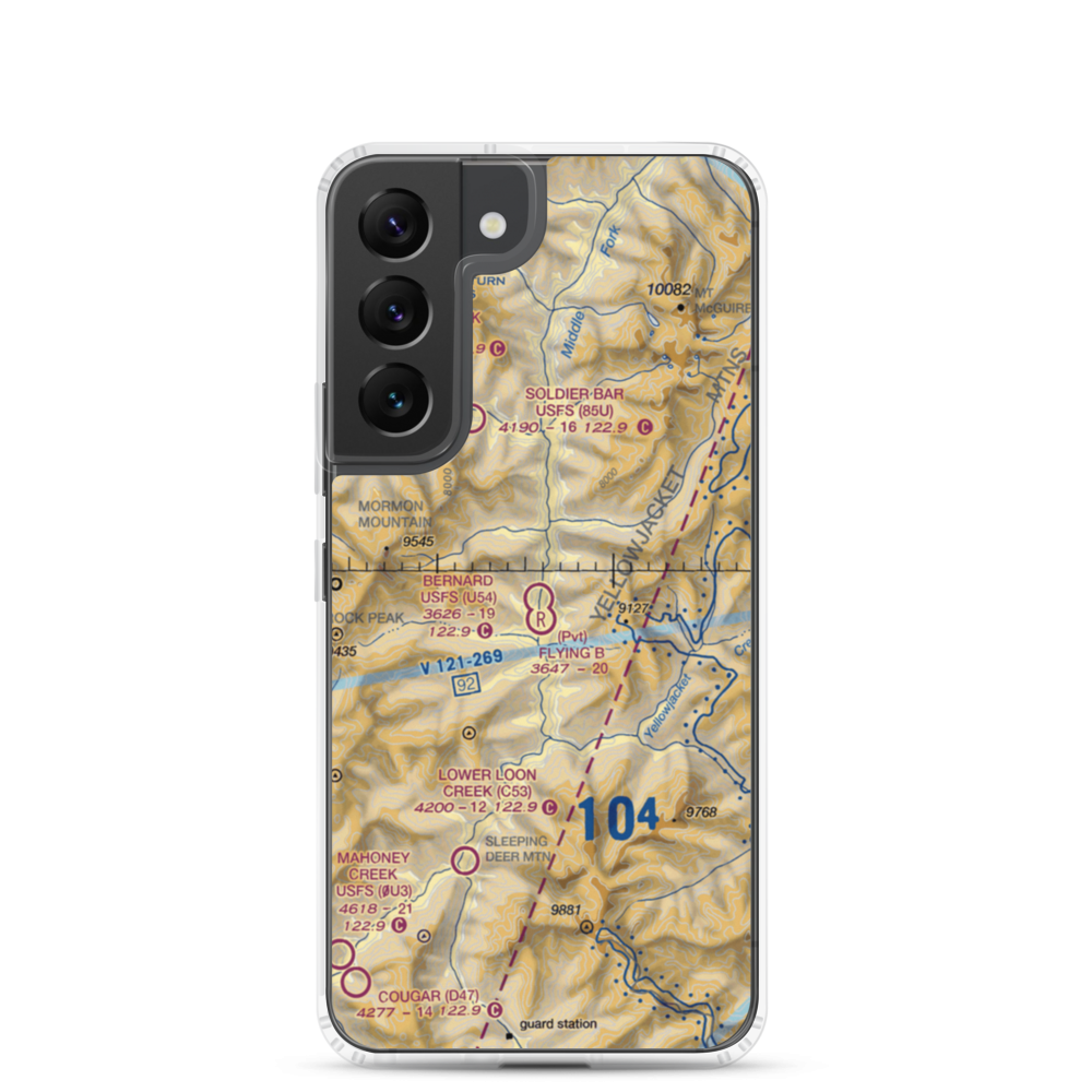 Bernard US Forest Service Airport (U54) VFR Sectional Samsung Case Samsung Galaxy S22 model shown