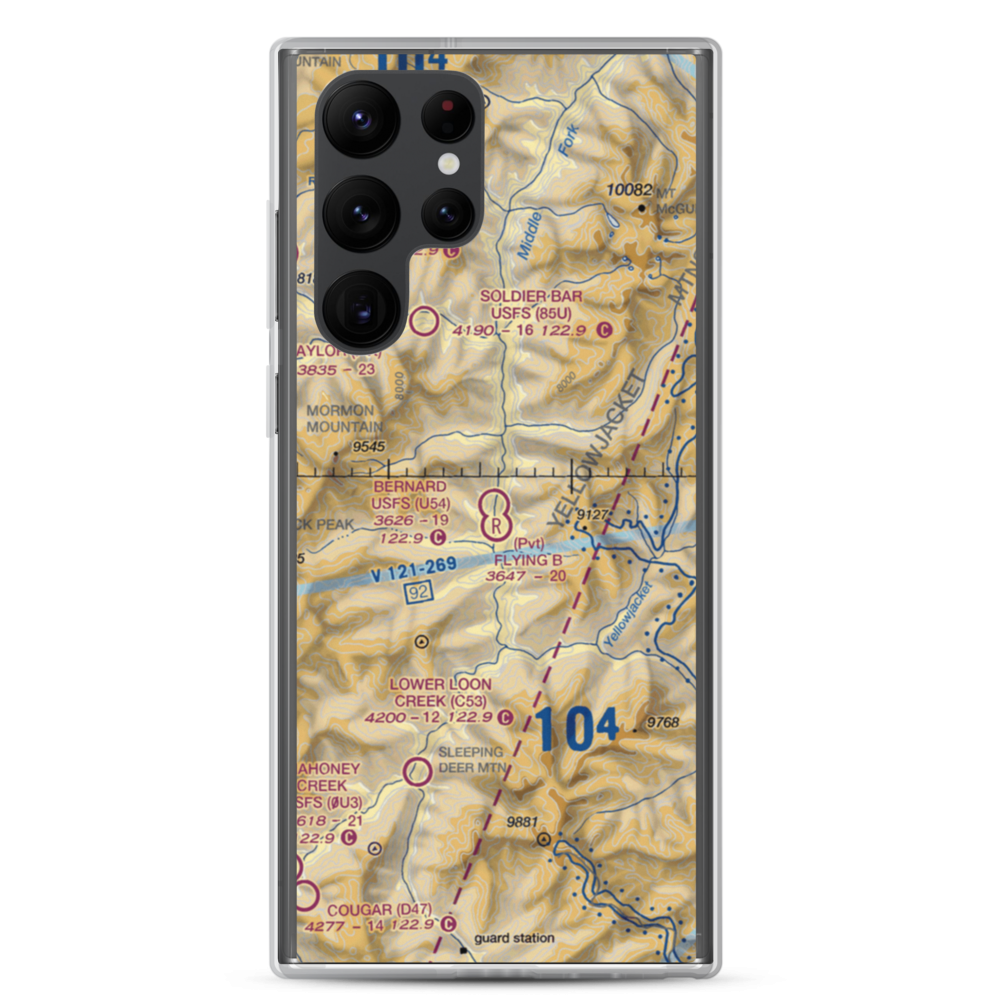 Bernard US Forest Service Airport (U54) VFR Sectional Samsung Case Samsung Galaxy S22 Ultra model shown