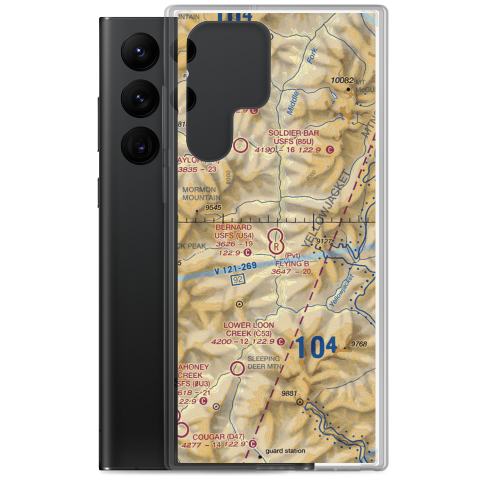 Bernard US Forest Service Airport (U54) VFR Sectional Samsung Case Samsung Galaxy S22 Ultra model shown