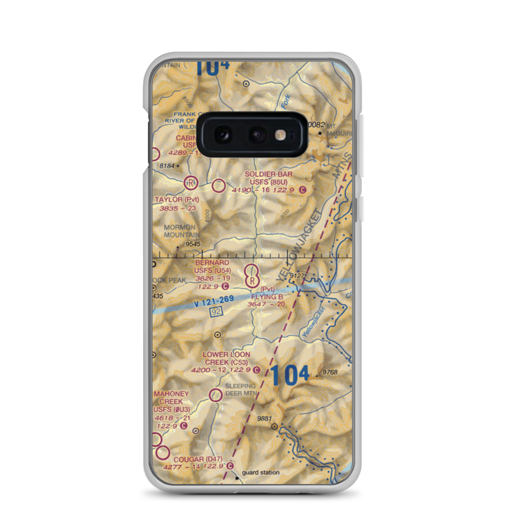 Bernard US Forest Service Airport (U54) VFR Sectional Samsung Case Samsung Galaxy S10e model shown