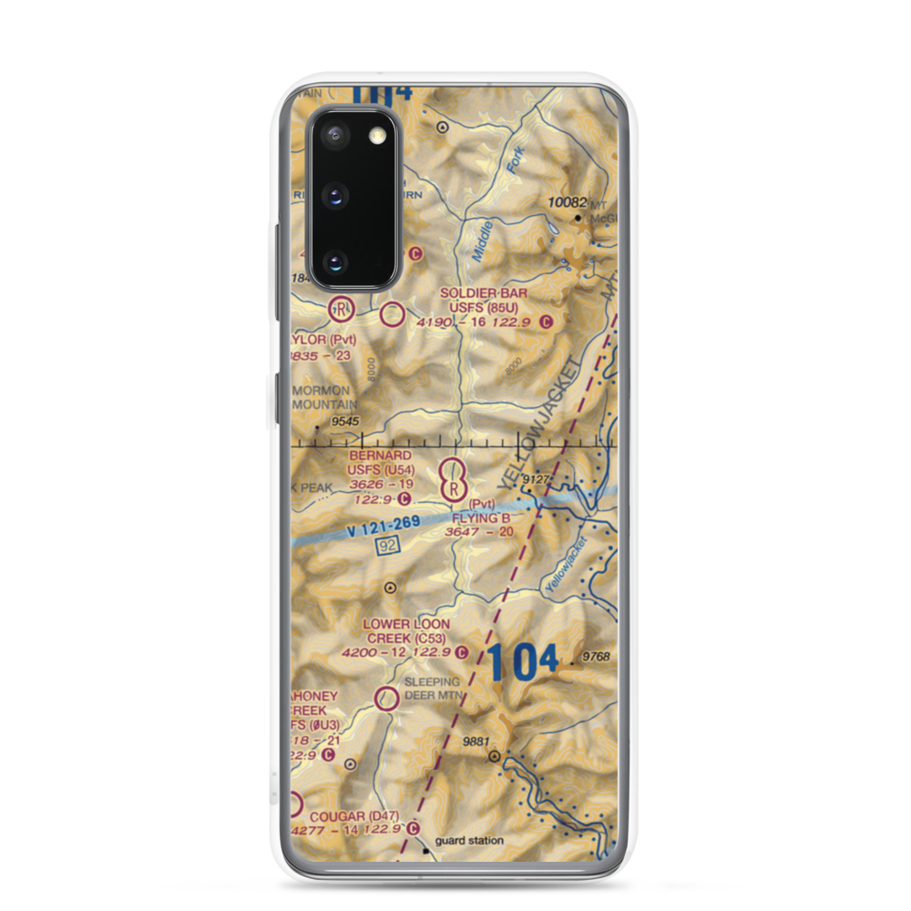 Bernard US Forest Service Airport (U54) VFR Sectional Samsung Case Samsung Galaxy S20 model shown