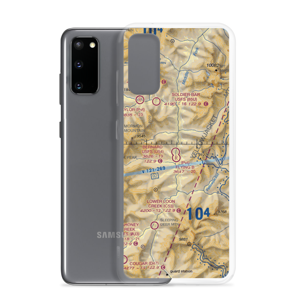 Bernard US Forest Service Airport (U54) VFR Sectional Samsung Case Samsung Galaxy S20 model shown