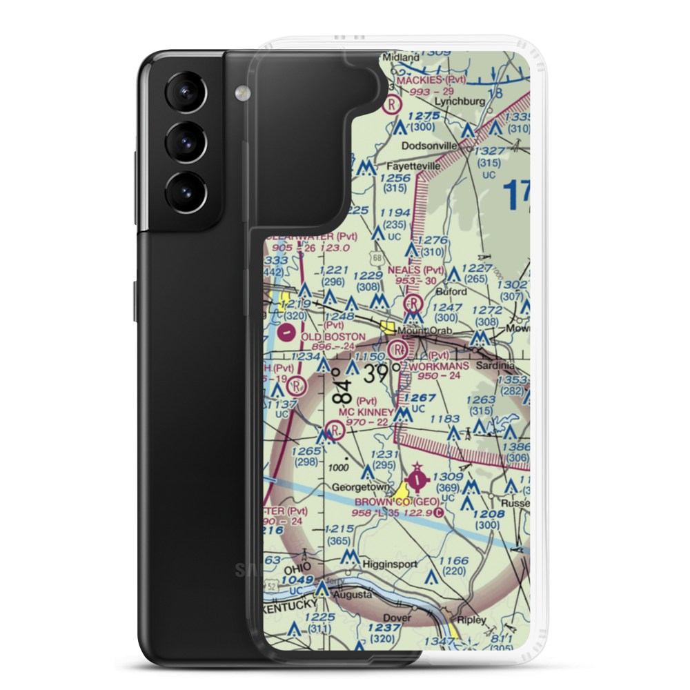 Bernie's Airport (OA10) VFR Sectional Samsung Case Samsung Galaxy S21 Plus model shown