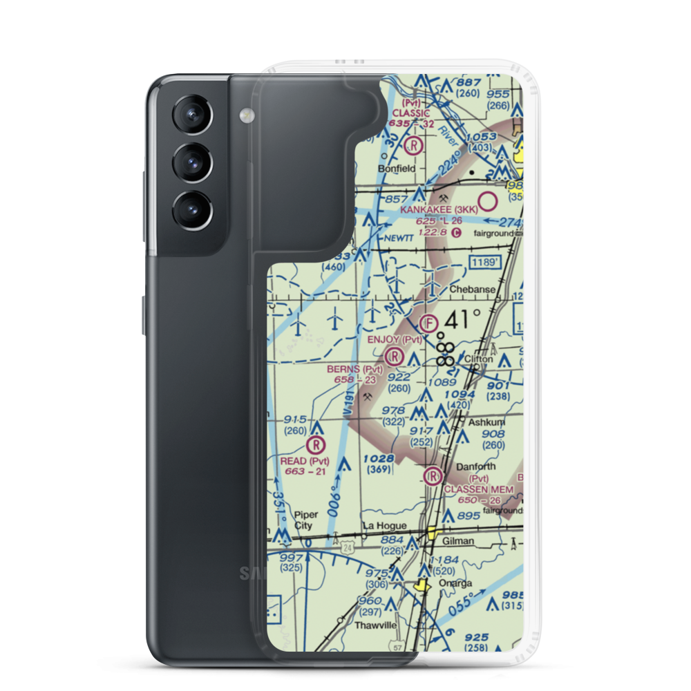 Berns Airport (IL81) VFR Sectional Samsung Case Samsung Galaxy S21 model shown
