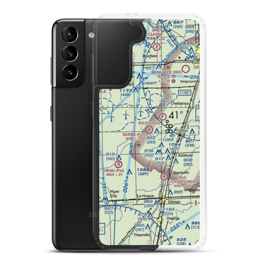 Berns Airport (IL81) VFR Sectional Samsung Case Samsung Galaxy S21 Plus model shown