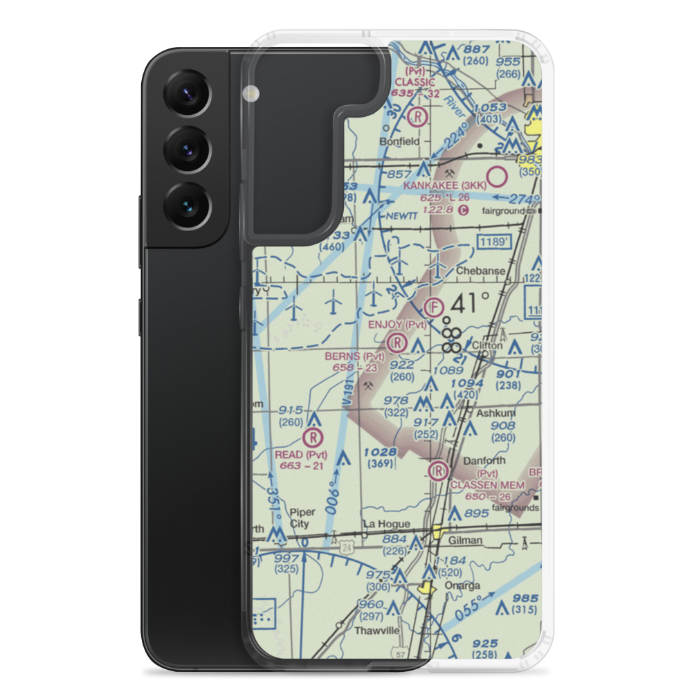 Berns Airport (IL81) VFR Sectional Samsung Case Samsung Galaxy S22 Plus model shown
