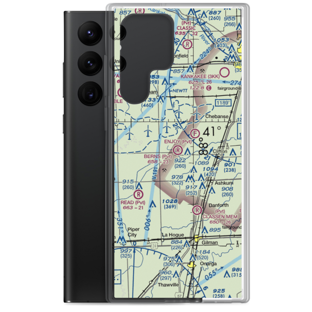 Berns Airport (IL81) VFR Sectional Samsung Case Samsung Galaxy S22 Ultra model shown