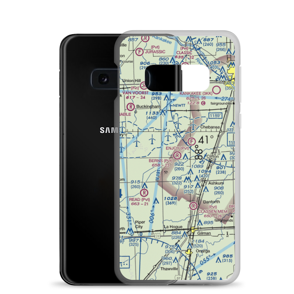 Berns Airport (IL81) VFR Sectional Samsung Case Samsung Galaxy S10e model shown