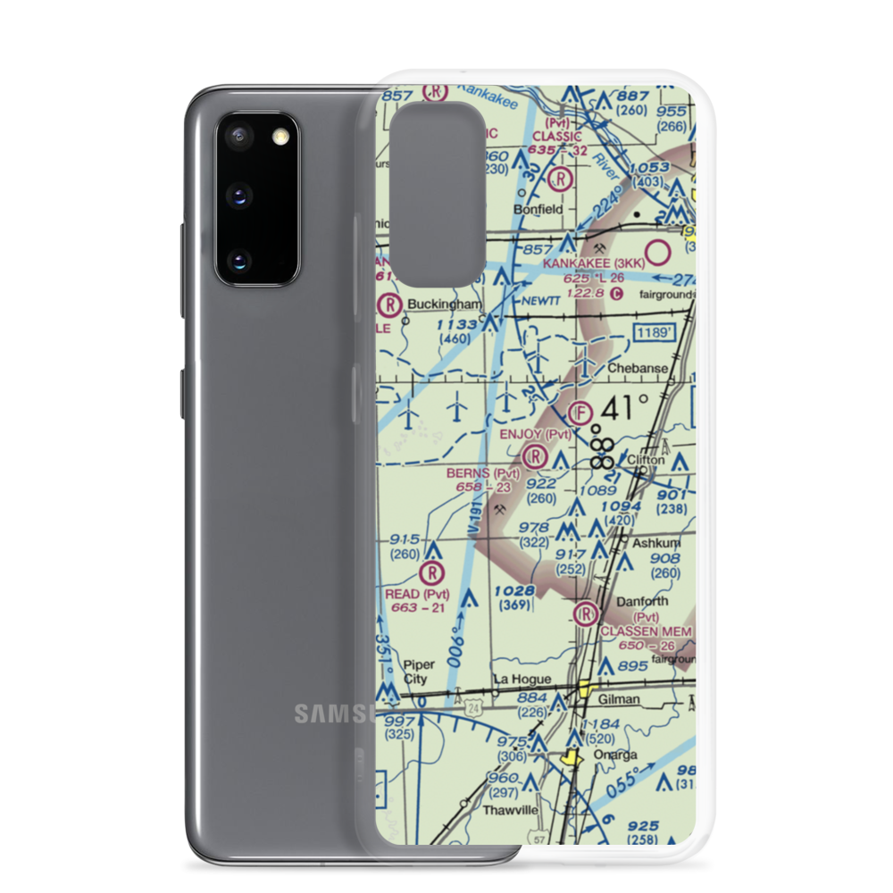 Berns Airport (IL81) VFR Sectional Samsung Case Samsung Galaxy S20 model shown