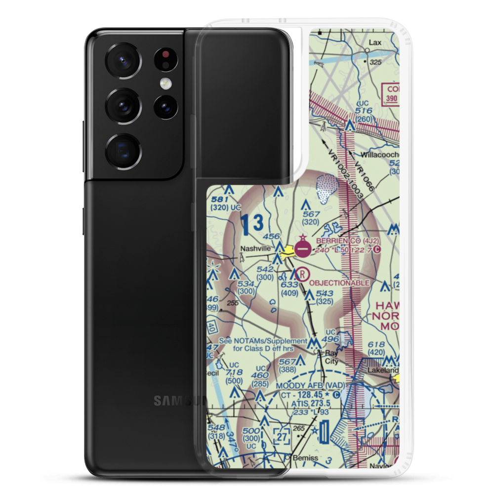 Berrien County Airport (4J2) VFR Sectional Samsung Case Samsung Galaxy S21 Ultra model shown