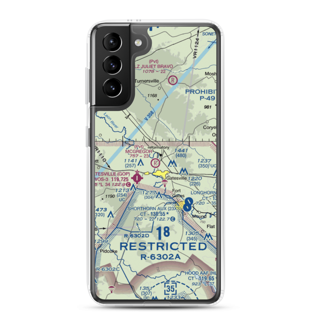 Berry Airport (2TX5) VFR Sectional Samsung Case Samsung Galaxy S21 Plus model shown