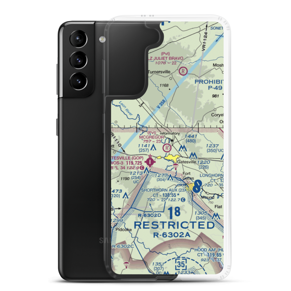 Berry Airport (2TX5) VFR Sectional Samsung Case Samsung Galaxy S21 Plus model shown