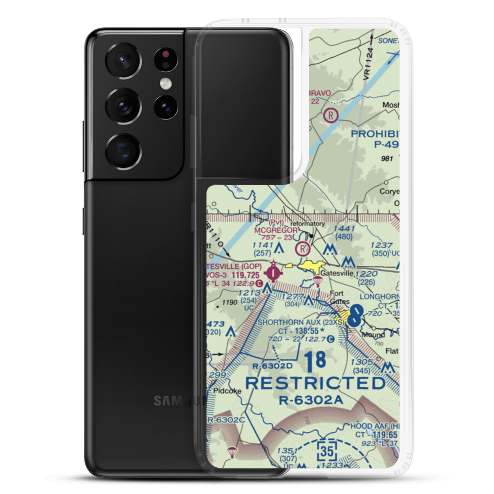 Berry Airport (2TX5) VFR Sectional Samsung Case Samsung Galaxy S21 Ultra model shown