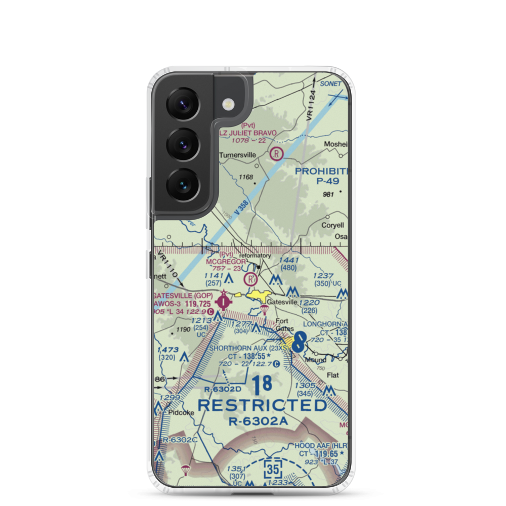 Berry Airport (2TX5) VFR Sectional Samsung Case Samsung Galaxy S22 model shown