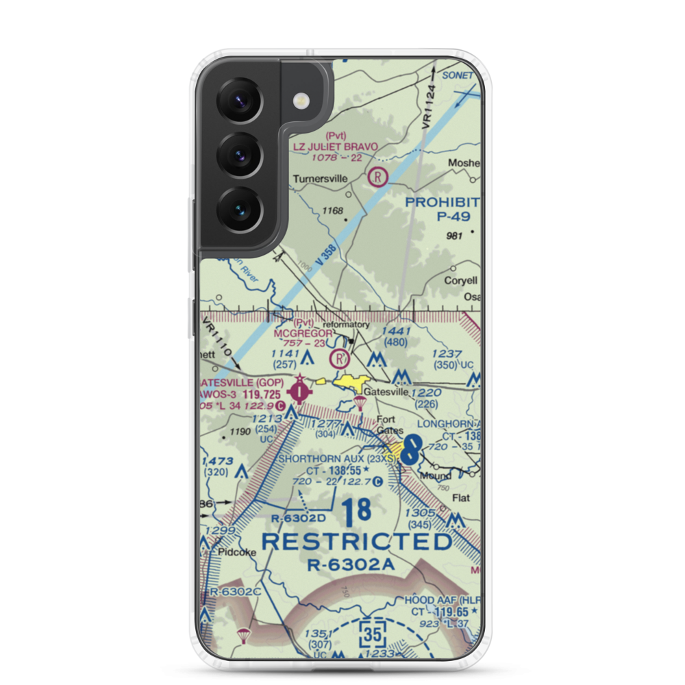 Berry Airport (2TX5) VFR Sectional Samsung Case Samsung Galaxy S22 Plus model shown