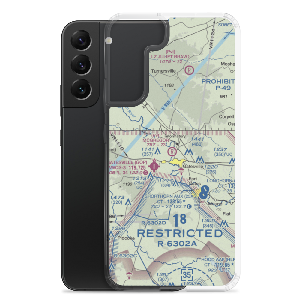 Berry Airport (2TX5) VFR Sectional Samsung Case Samsung Galaxy S22 Plus model shown