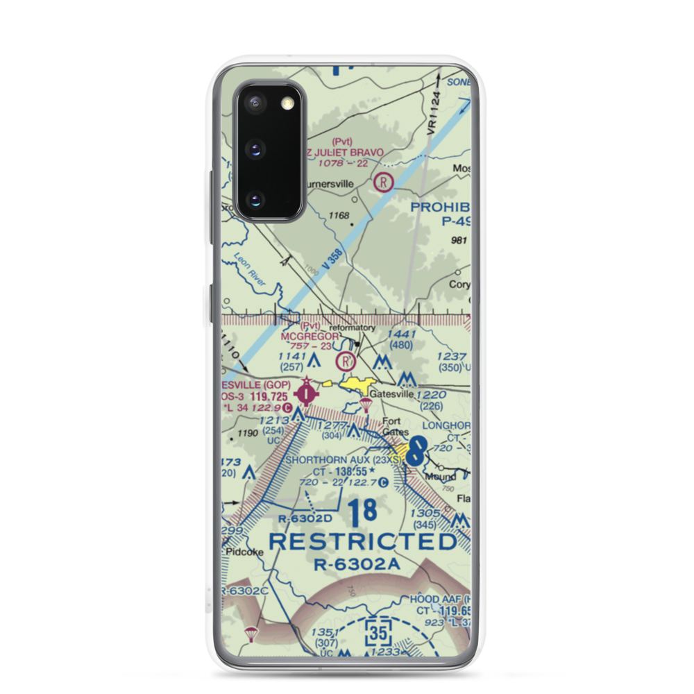 Berry Airport (2TX5) VFR Sectional Samsung Case Samsung Galaxy S20 model shown