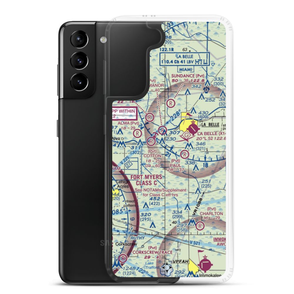 Berry Grove Airport (7FA8) VFR Sectional Samsung Case Samsung Galaxy S21 Plus model shown