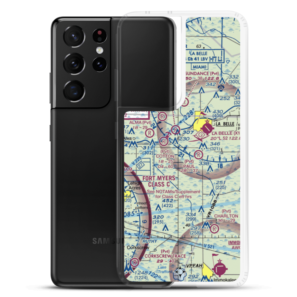 Berry Grove Airport (7FA8) VFR Sectional Samsung Case Samsung Galaxy S21 Ultra model shown