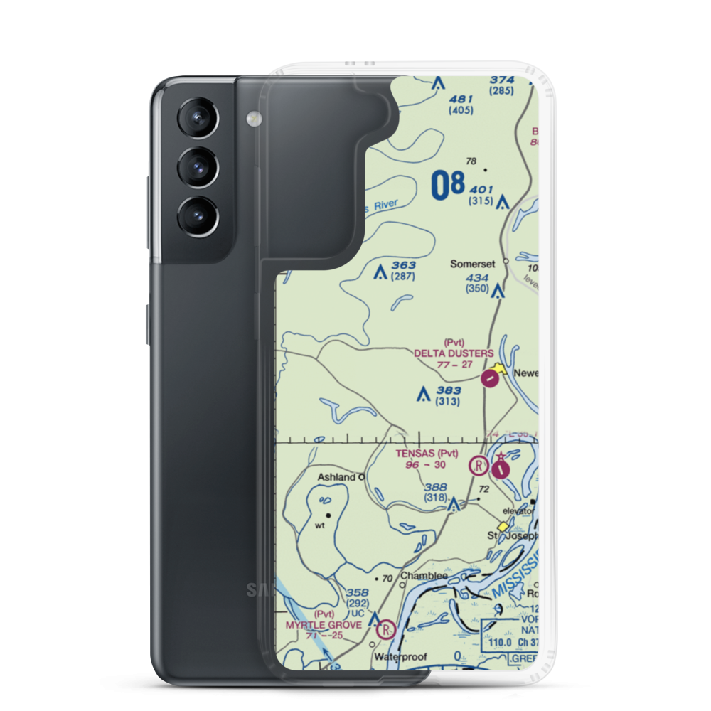 Berryhill Farms Airport (US-0106) VFR Sectional Samsung Case Samsung Galaxy S21 model shown