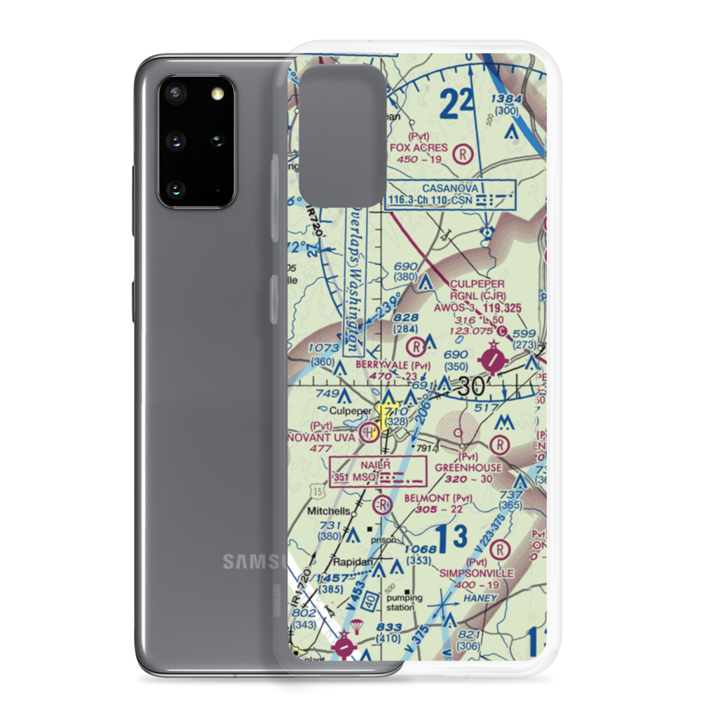 Berryvale Airport (VA30) VFR Sectional Samsung Case Samsung Galaxy S20 Plus model shown
