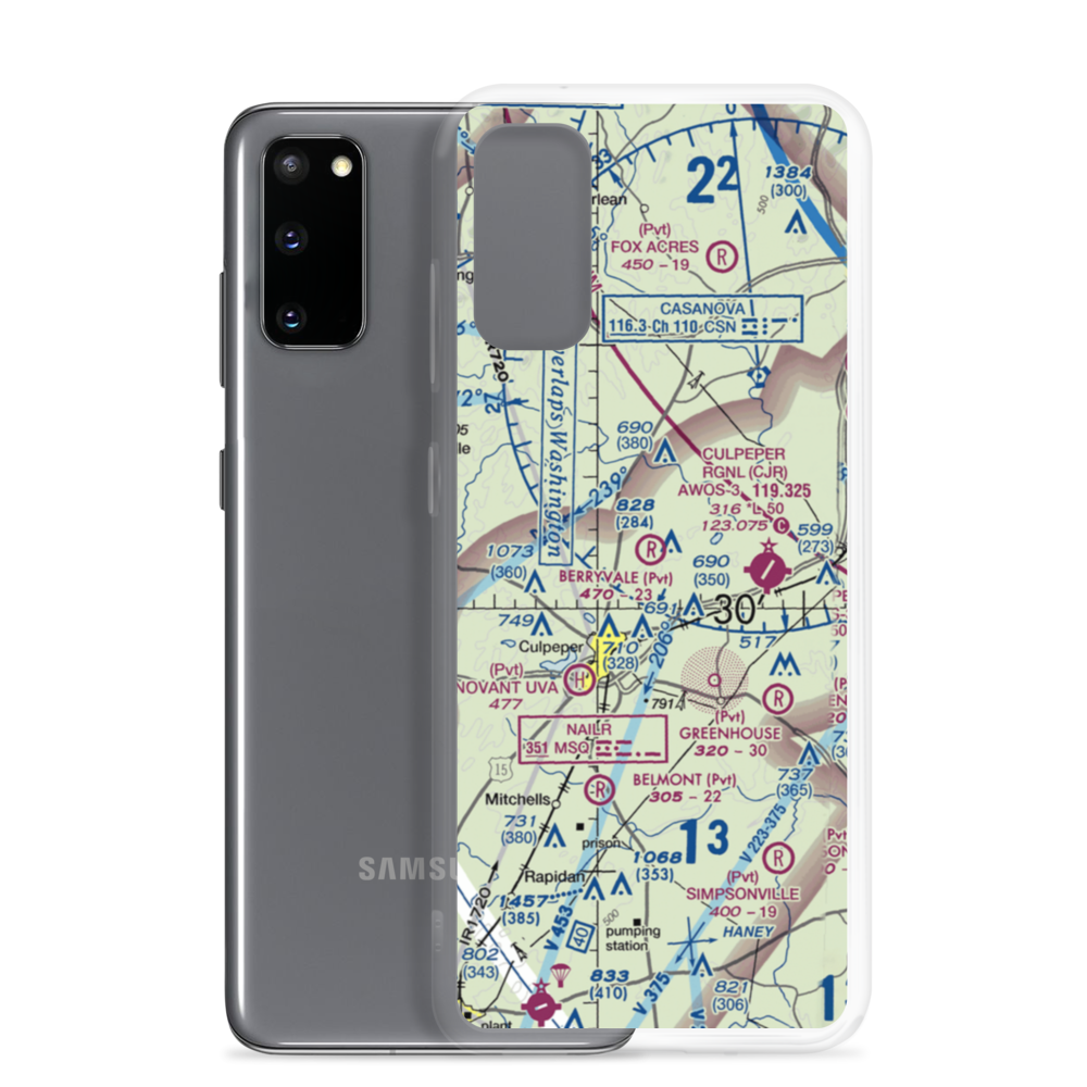 Berryvale Airport (VA30) VFR Sectional Samsung Case Samsung Galaxy S20 model shown