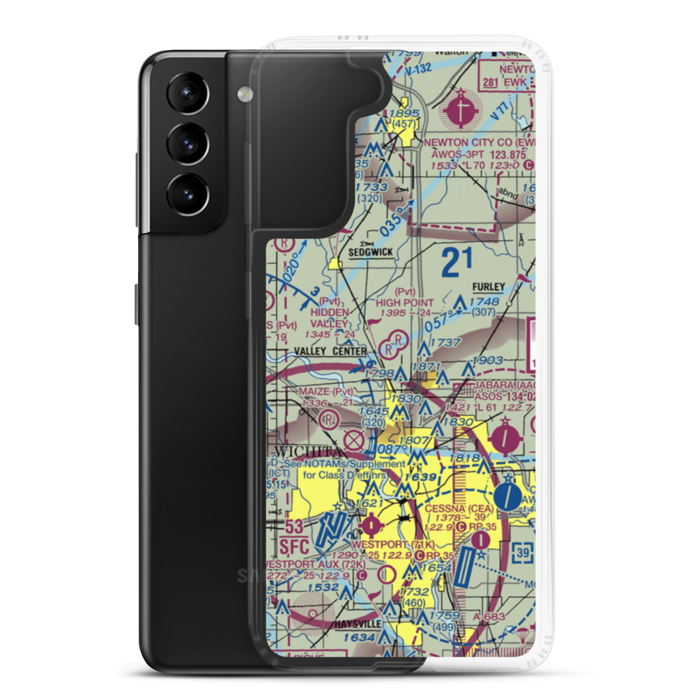 Berwick Airport (3KS7) VFR Sectional Samsung Case Samsung Galaxy S21 Plus model shown
