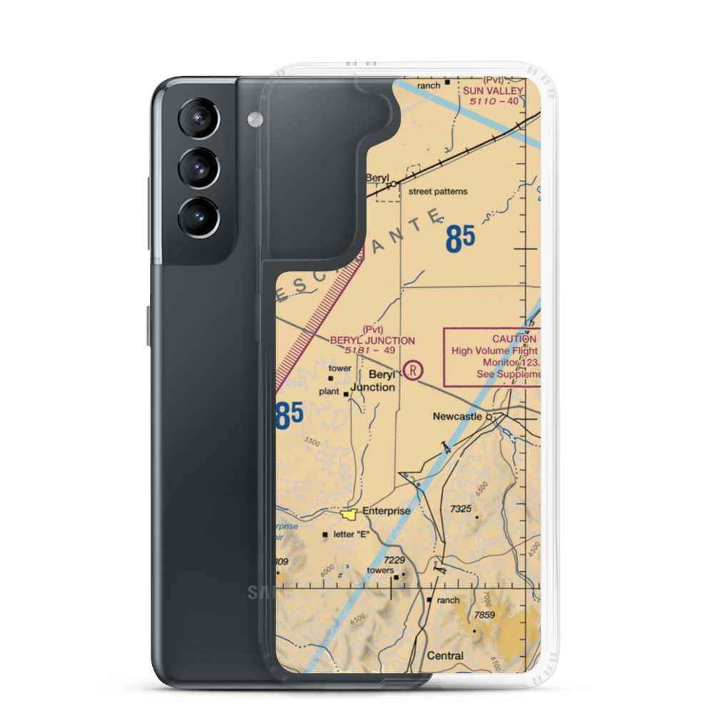 Beryl Junction Airport (UT82) VFR Sectional Samsung Case Samsung Galaxy S21 model shown