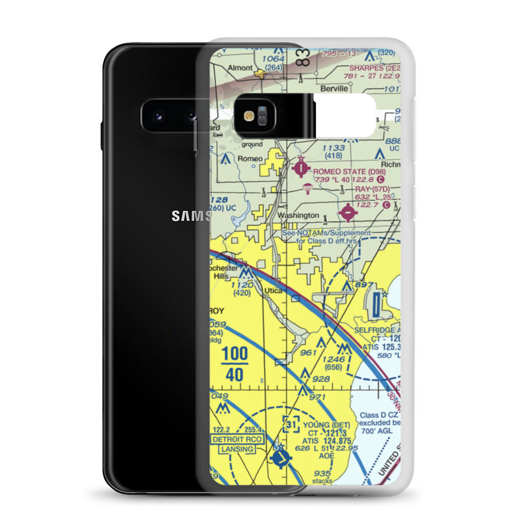 Berz-Macomb Airport (UIZ) VFR Sectional Samsung Case Samsung Galaxy S10 model shown